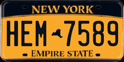 NY license plate HEM7589