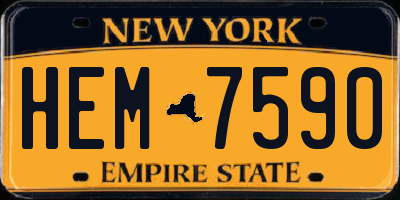 NY license plate HEM7590
