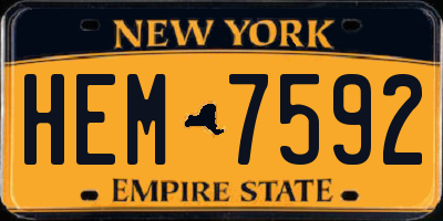 NY license plate HEM7592