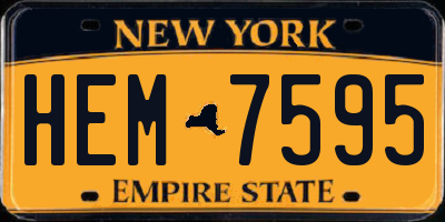 NY license plate HEM7595