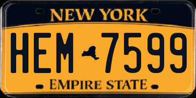 NY license plate HEM7599
