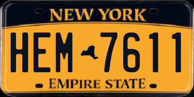 NY license plate HEM7611