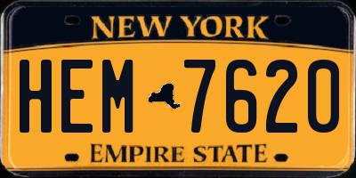 NY license plate HEM7620