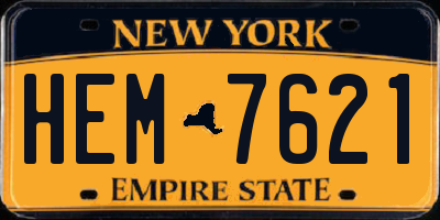 NY license plate HEM7621