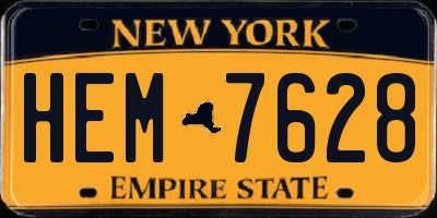 NY license plate HEM7628