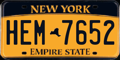 NY license plate HEM7652
