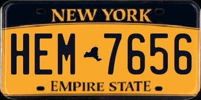 NY license plate HEM7656