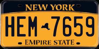 NY license plate HEM7659