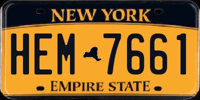 NY license plate HEM7661