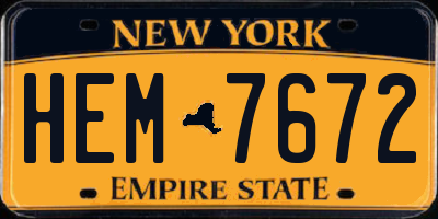 NY license plate HEM7672