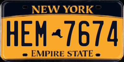 NY license plate HEM7674
