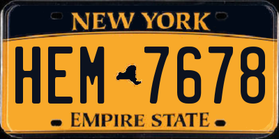 NY license plate HEM7678