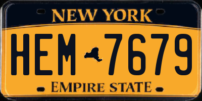 NY license plate HEM7679