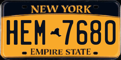 NY license plate HEM7680