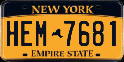 NY license plate HEM7681