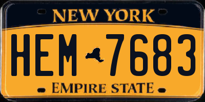 NY license plate HEM7683