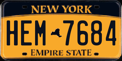 NY license plate HEM7684