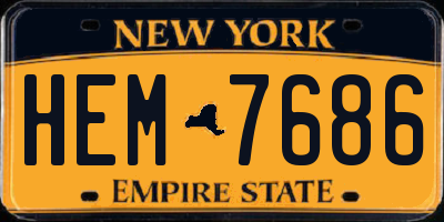 NY license plate HEM7686