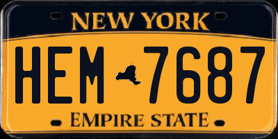 NY license plate HEM7687