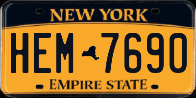 NY license plate HEM7690