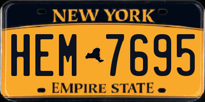 NY license plate HEM7695