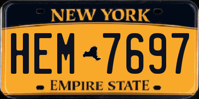 NY license plate HEM7697