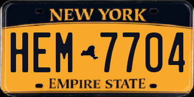 NY license plate HEM7704