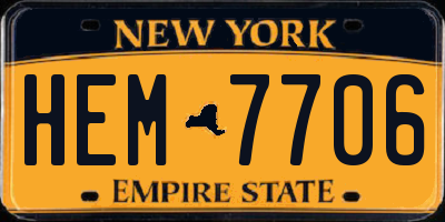 NY license plate HEM7706