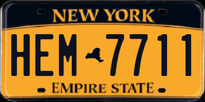 NY license plate HEM7711