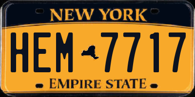 NY license plate HEM7717