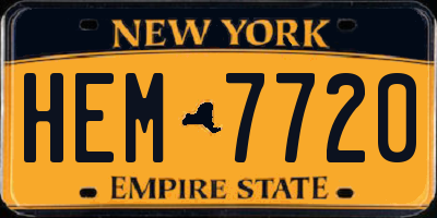 NY license plate HEM7720