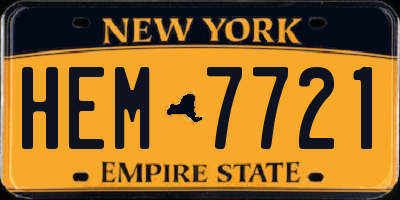 NY license plate HEM7721