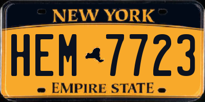 NY license plate HEM7723