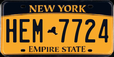 NY license plate HEM7724