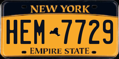 NY license plate HEM7729