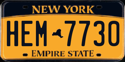 NY license plate HEM7730