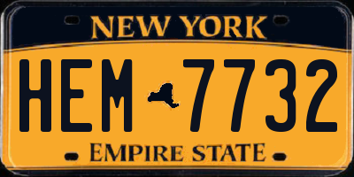 NY license plate HEM7732