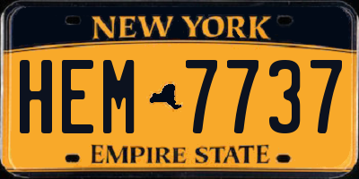NY license plate HEM7737
