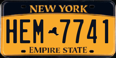 NY license plate HEM7741