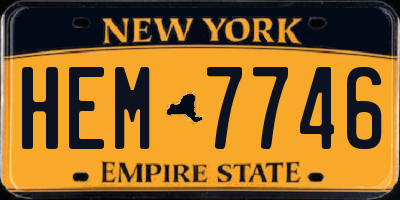 NY license plate HEM7746