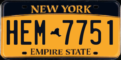 NY license plate HEM7751