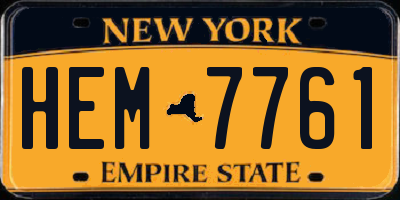 NY license plate HEM7761