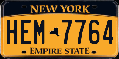 NY license plate HEM7764