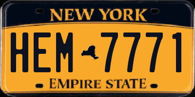 NY license plate HEM7771
