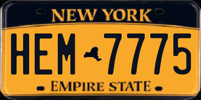 NY license plate HEM7775