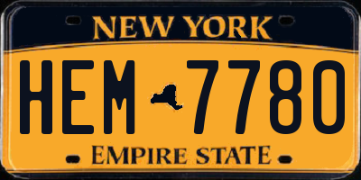 NY license plate HEM7780