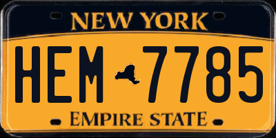 NY license plate HEM7785