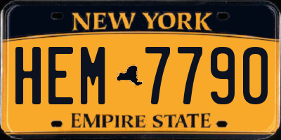 NY license plate HEM7790