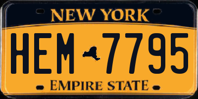 NY license plate HEM7795