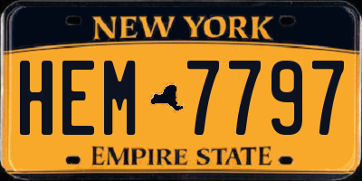NY license plate HEM7797